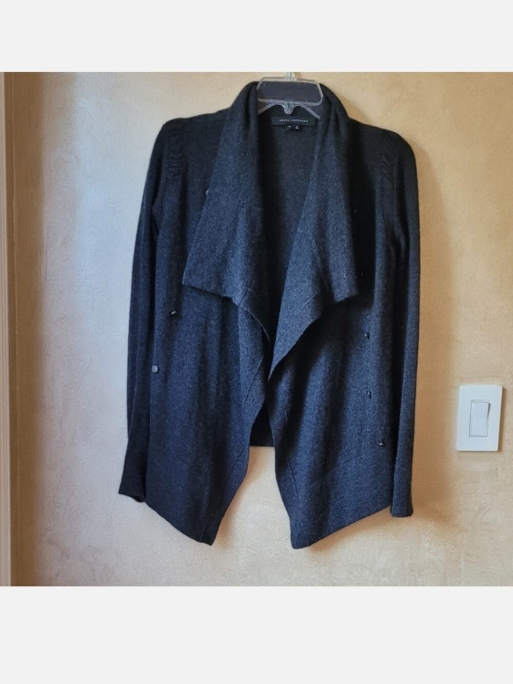 SKULL CASHMERE CLOVE DRAPE CASHMERE CARDIGAN - Picture 3 of 7